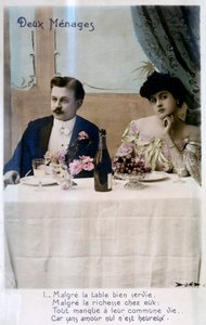 Das Paar, französische Postkarte, um 1900 von Unbekannt