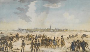 Die Überquerung des Rheins bei Düsseldorf durch die russische Armee, 13. Januar 1814, 1814 von Unbekannt