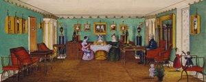 Das Wohnzimmer im Haus von Graf Josef August Ilinsky in Romaniv, 1834