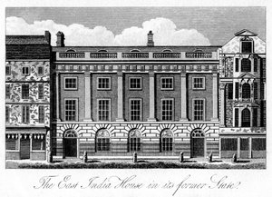 Das East India House in seinem früheren Zustand, London, frühes 19. Jahrhundert von Unbekannt