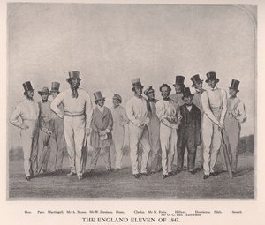 Die englische Cricket-Elf von 1846, 1912 von Unbekannt