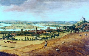 Die Umgebung von London von Greenwich aus, um 1620-1630 von Unbekannt
