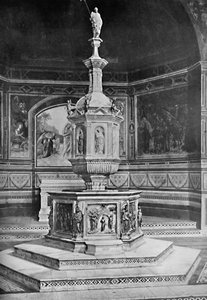 Das Taufbecken in der Kirche San Giovanni, Siena, 1903 von Unbekannt