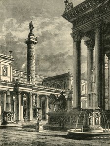 Das Forum und die Säule des Trajan (Restaurierung), 1890 von Unbekannt