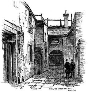 The Fox under the Hill Gasthaus, Adelphi, Westminster, London, 1887 von Unbekannt
