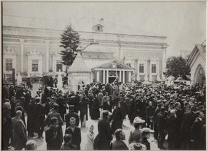 Das Begräbnis von Anton Tschechow auf dem Nowodewitschi-Friedhof, 22. Juli 1904, 1904 von Unbekannt