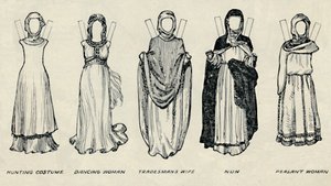 Die Galerie der britischen Kostüme: Kleidungsarten in der frühen Plantagenet-Zeit, um 1934