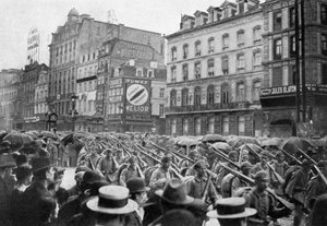 Die deutsche Armee marschiert durch Brüssel, Erster Weltkrieg, ca. 1914-1920