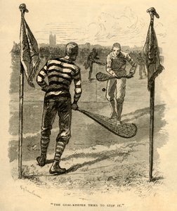 Der Torwart versucht es zu stoppen, 1881