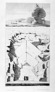 Die Große Sphinx von Gizeh und der Eingang zur Pyramide von Memphis, ca. 1808