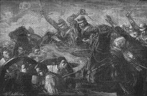 Die Wachen stürmen die Kanonen bei Kassassin, um 1882 von Unbekannt