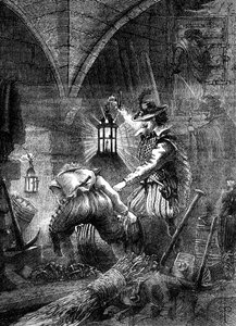 Die Verschwörer des Schießpulverkomplotts bei der Arbeit, ca. 1902