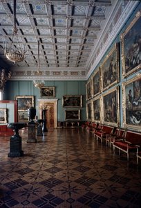 Die Halle der flämischen Gemälde in der Eremitage, 20. Jahrhundert von Unbekannt