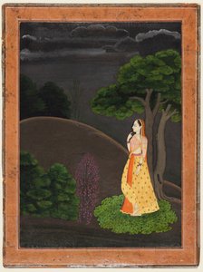 Die Heldin, die sehnsüchtig auf ihren abwesenden Liebhaber wartet Utka Nayaka, ca. 1750-55 von Unbekannt