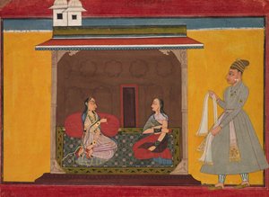 Die Heldin, die treu geliebt wird: Blatt aus einem Rasamanjari, ca. 1710 von Unbekannt