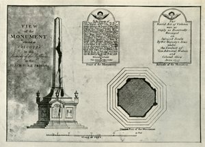 Das Holwell-Denkmal, ca. 1820 von Unbekannt