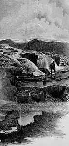 Die heißen Quellen bei Gardiners River, 1883 von Unbekannt