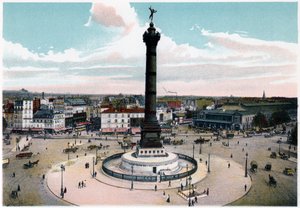 Die Julisäule auf dem Place de la Bastille, Paris, um 1900 von Unbekannt