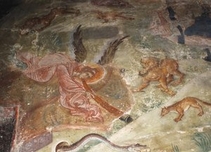 Das Jüngste Gericht. Detail: Die Erde gab ihre Toten frei, 1321-1322