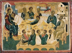 Das letzte Abendmahl, byzantinische Ikone. von Unbekannt