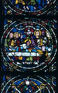 Das letzte Abendmahl, Buntglas, Kathedrale von Chartres, Frankreich, 1205-1215 von Unbekannt