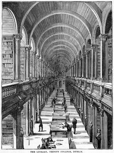 Die Bibliothek, Trinity College, Dublin, 19. Jahrhundert von Unbekannt