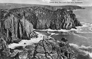 Das Löwenversteck von Pordenack, Lands End, Cornwall, frühes 20. Jahrhundert von Unbekannt
