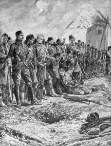 Das London Scottish Territorial Regiment formiert seine Linie unter Beschuss neu, 31. Oktober 1914, 1926 von Unbekannt