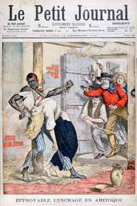 Die Lynchjustiz in einem Gefängnis an einem schwarzen Mann und die Ermordung einer weißen Frau, die an ihn gebunden war, 1902 von Unbekannt