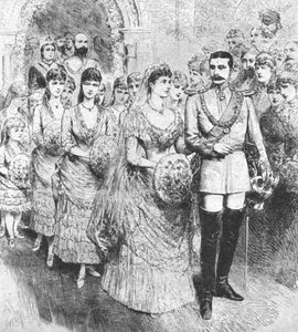 Die Hochzeit von Prinzessin Beatrice mit Prinz Heinrich von Battenberg, 1885, 1901 von Unbekannt