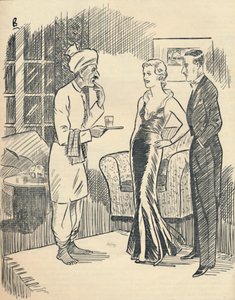 Die Memsahib lüftet ihr neu erworbenes Hindustani..., 1936 von Unbekannt