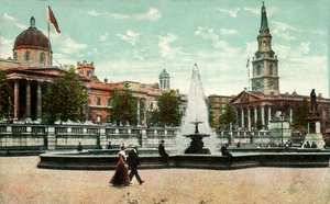 Die Nationalgalerie, St. Martin in the Fields und Brunnen am Trafalgar Square, London, ca. 1910 von Unbekannt