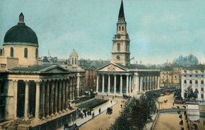 Die National Gallery und St. Martin in the Fields, Trafalgar Square, London, ca. 1910 von Unbekannt