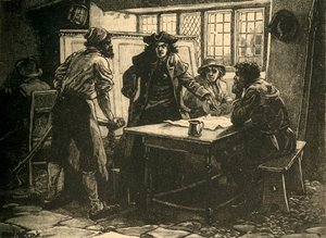 Der Nottingham-Kapitän und Agitatoren im White Horse Inn, Pentrich, Derbyshire, 1817 von Unbekannt