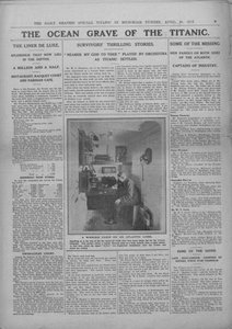 Das Ozeangrab der Titanic und Fotografie eines Funkers, 20. April 1912 von Unbekannt
