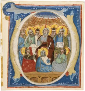 Pfingsten. Initiale O aus einem Antiphonar, ca. 1320 von Unbekannt
