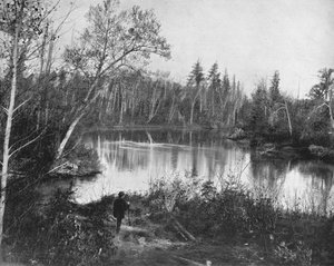 Der Peshtigo-Fluss, Wisconsin, USA, um 1900
