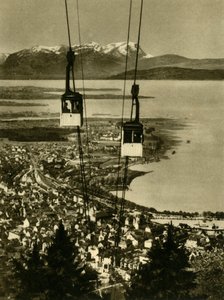 Die Pfänderbahn-Seilbahn, Bregenz, Österreich, um 1935