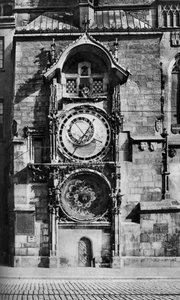 Die Prager Astronomische Uhr, Tschechoslowakei, um 1930er Jahre