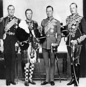 Der Prinz von Wales mit seinen Brüdern, um 1930er Jahre