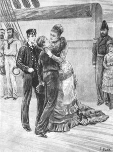Die Prinzessin von Wales begrüßt ihre Seefahrersöhne bei ihrer Rückkehr..., 3. Mai 1880, 1901
