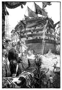 Die Königin beim Stapellauf der Trafalgar, 1841, 1900