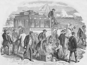 Die Arbeit des Roten Kreuzes außerhalb von Paris, 1870, 1884