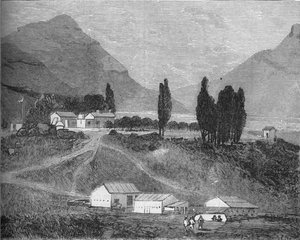 Die Residenz, Maseru, Basutoland, Wohnsitz des Hauptmagistrats, Kommandant Griffiths, ca. 1880 von Unbekannt