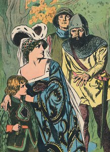 Die Räuber entdecken Königin Margaret und den Prinzen, ca. 1907 von Unbekannt