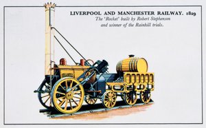 Die Rakete, Liverpool und Manchester Eisenbahnen, 1829, 20. Jahrhundert von Unbekannt