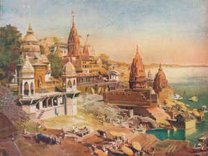 Die heilige Stadt der Hindus: Benares am Ganges, 1908 von Unbekannt
