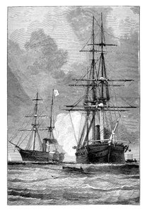 Die San Jacinto stoppt die Trent, 1861 von Unbekannt