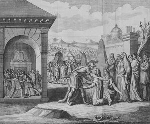 Die Szene der Tragödie von Coriolanus, 1749 von Unbekannt