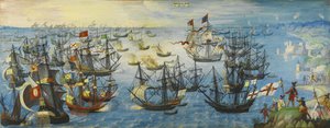 Die spanische Armada vor der Südküste Englands, 1588 von Unbekannt